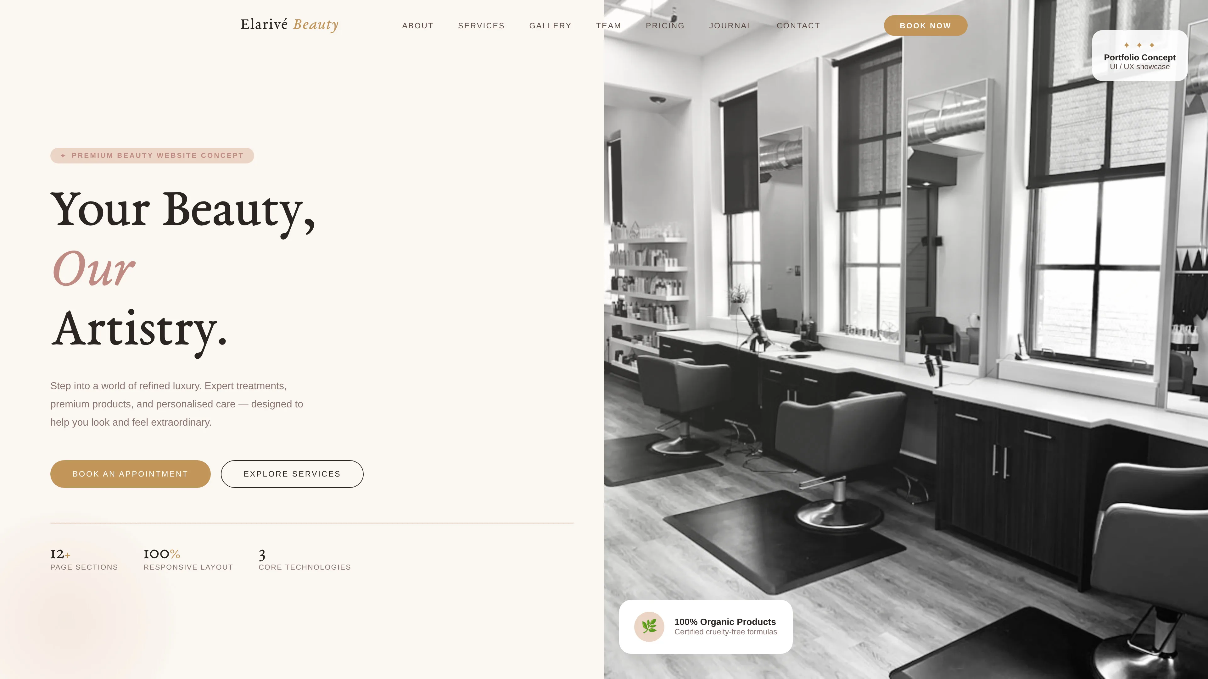 Elarivé Beauty - Premium Beauty Website Concept