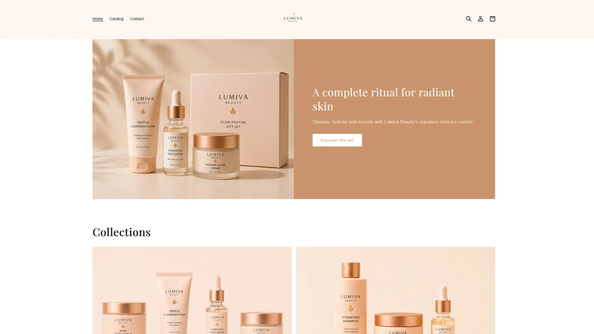 Lumiva Beauty — Shopify Skincare E-commerce Store