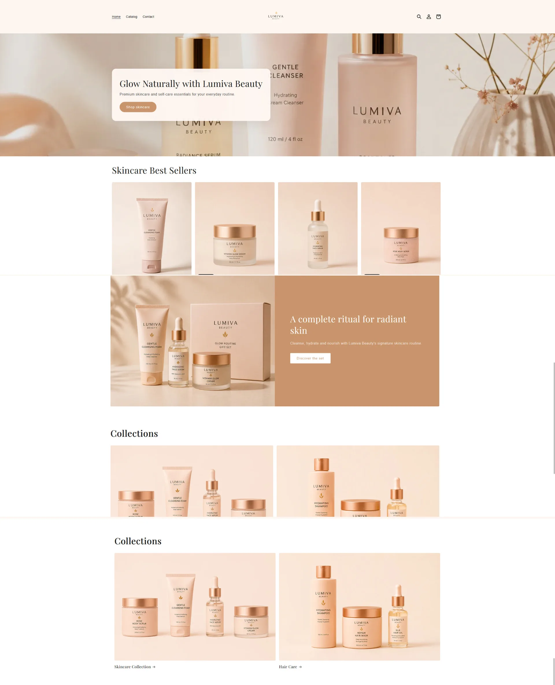 Lumiva Beauty — Shopify Skincare E-commerce Store