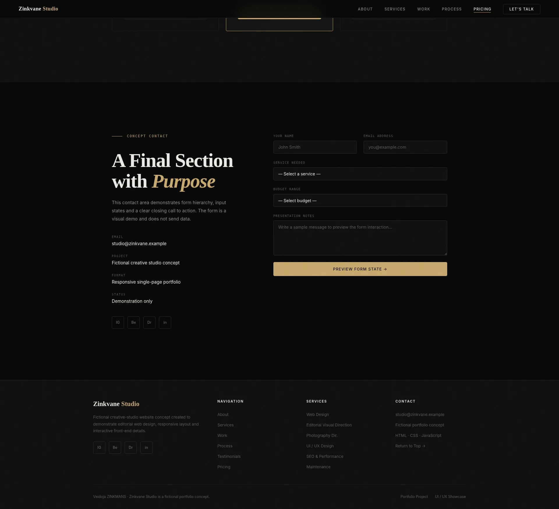 Digital Studio — Creative Portfolio Website Concept